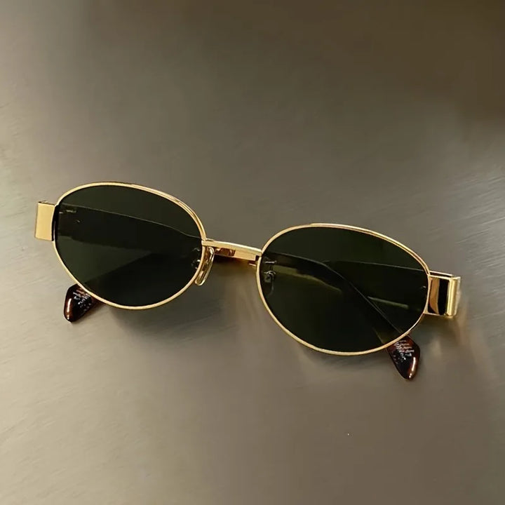 Lightweight women’s oval sunglasses – metal frame, UV400 protection, for everyday wear
