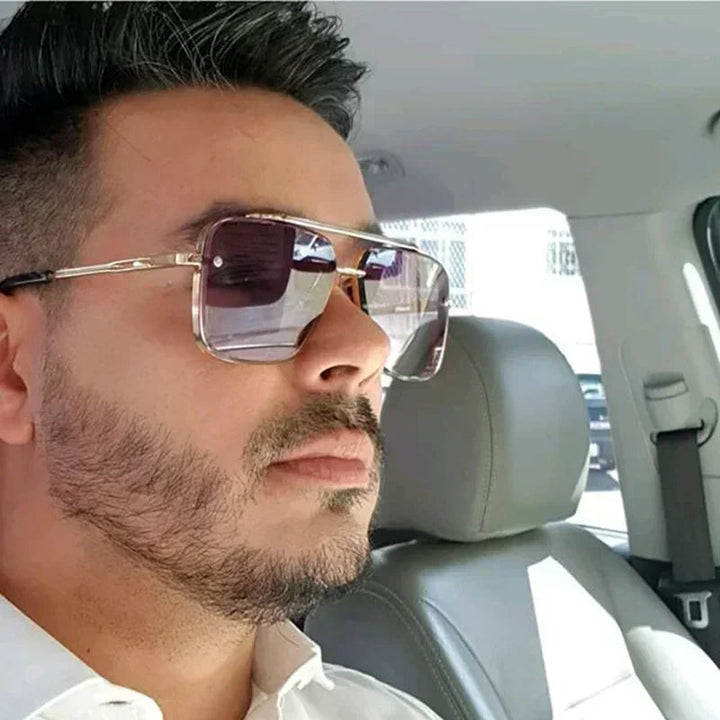 Lightweight men’s square aviator sunglasses – UV400 protection, for everyday wear