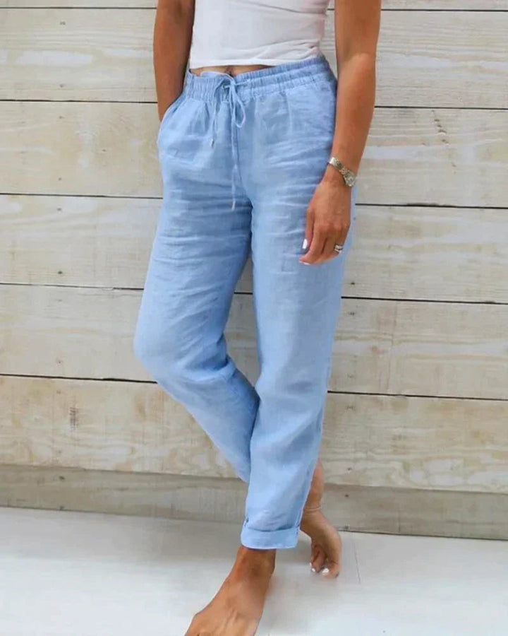 Breathable women’s linen pants – modern cut, lightweight, for office and casual wear
