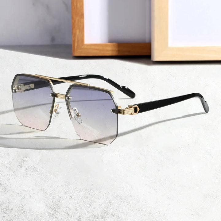 Lightweight men’s geometric sunglasses – minimalist design, plastic, for everyday use