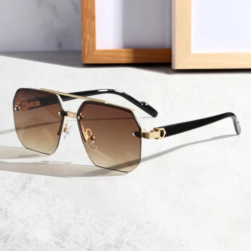 Lightweight men’s geometric sunglasses – minimalist design, plastic, for everyday use