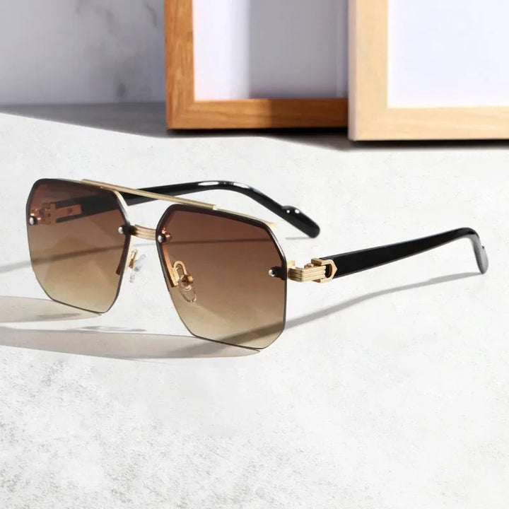 Lightweight men’s geometric sunglasses – minimalist design, plastic, for everyday use