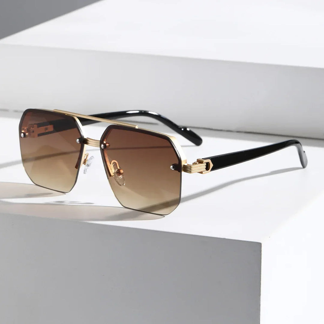 Lightweight men’s geometric sunglasses – minimalist design, plastic, for everyday use