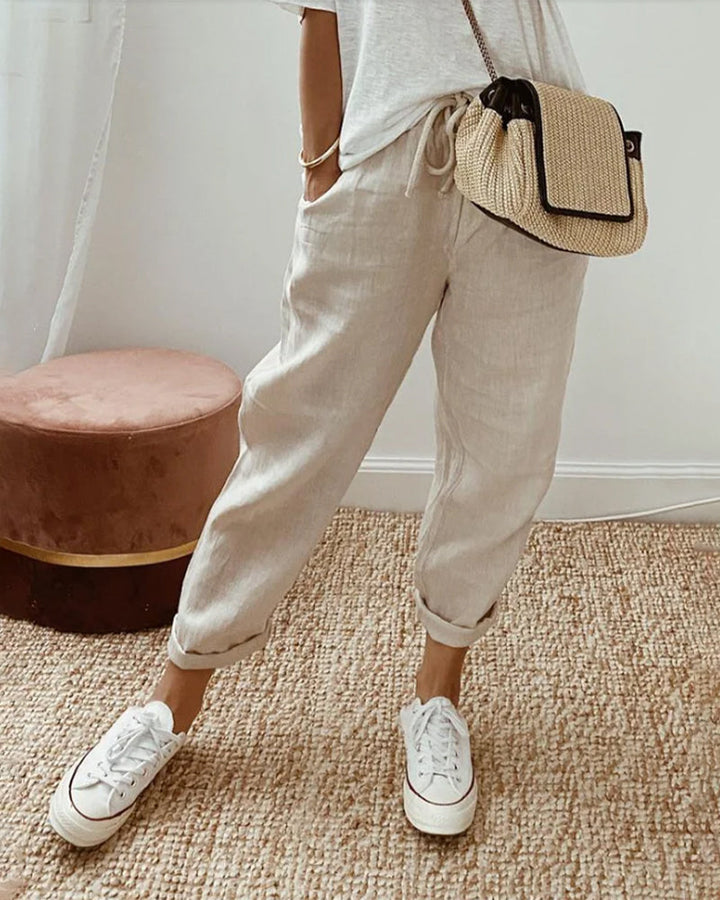 Lightweight women’s linen trousers – casual fit, breathable fabric, for everyday wear
