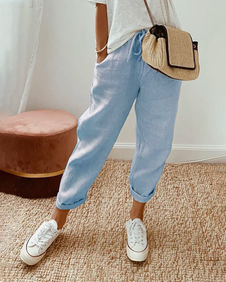 Lightweight women’s linen trousers – casual fit, breathable fabric, for everyday wear