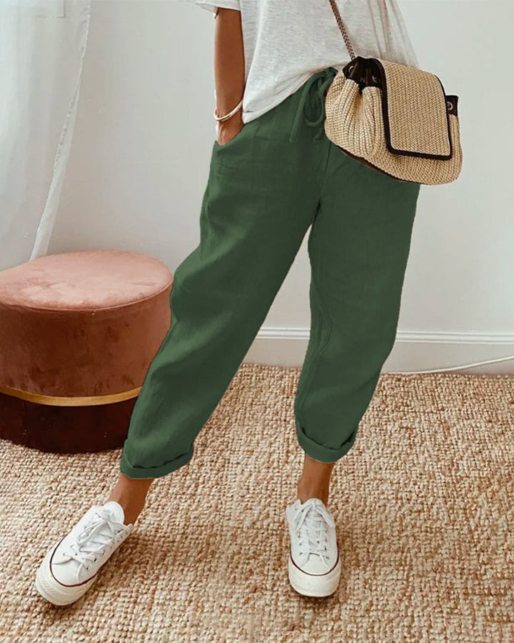 Lightweight women’s linen trousers – casual fit, breathable fabric, for everyday wear