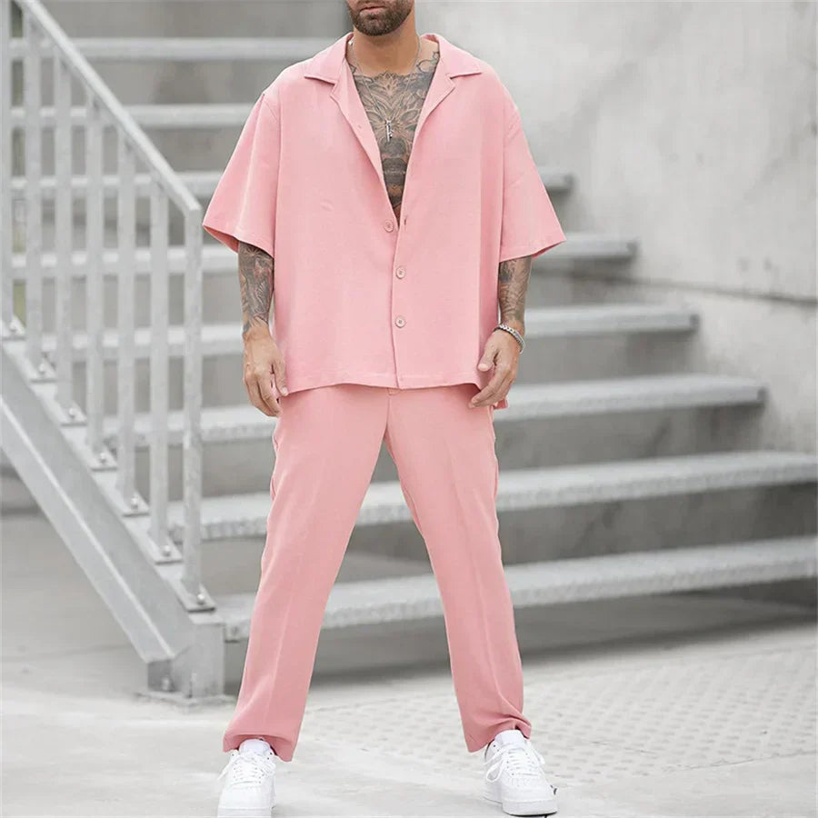 Lightweight &amp; Breathable men’s summer set – modern cut, cotton, for warm days