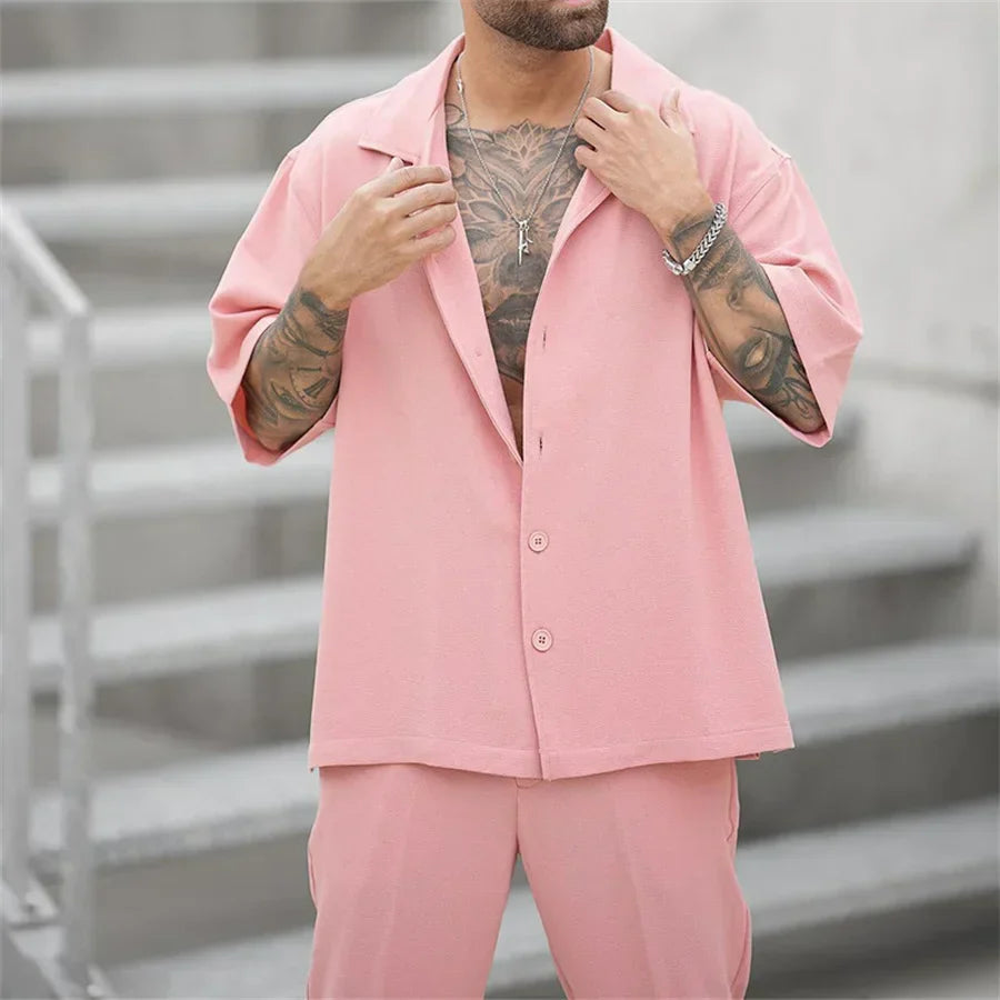 Lightweight &amp; Breathable men’s summer set – modern cut, cotton, for warm days