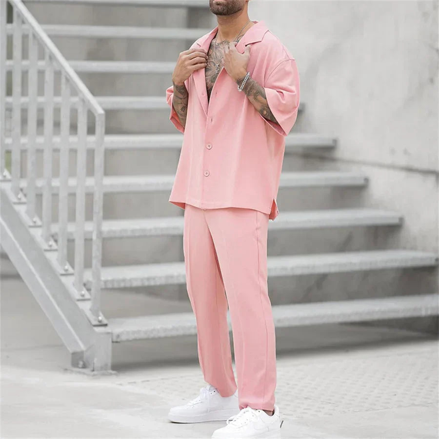 Lightweight &amp; Breathable men’s summer set – modern cut, cotton, for warm days
