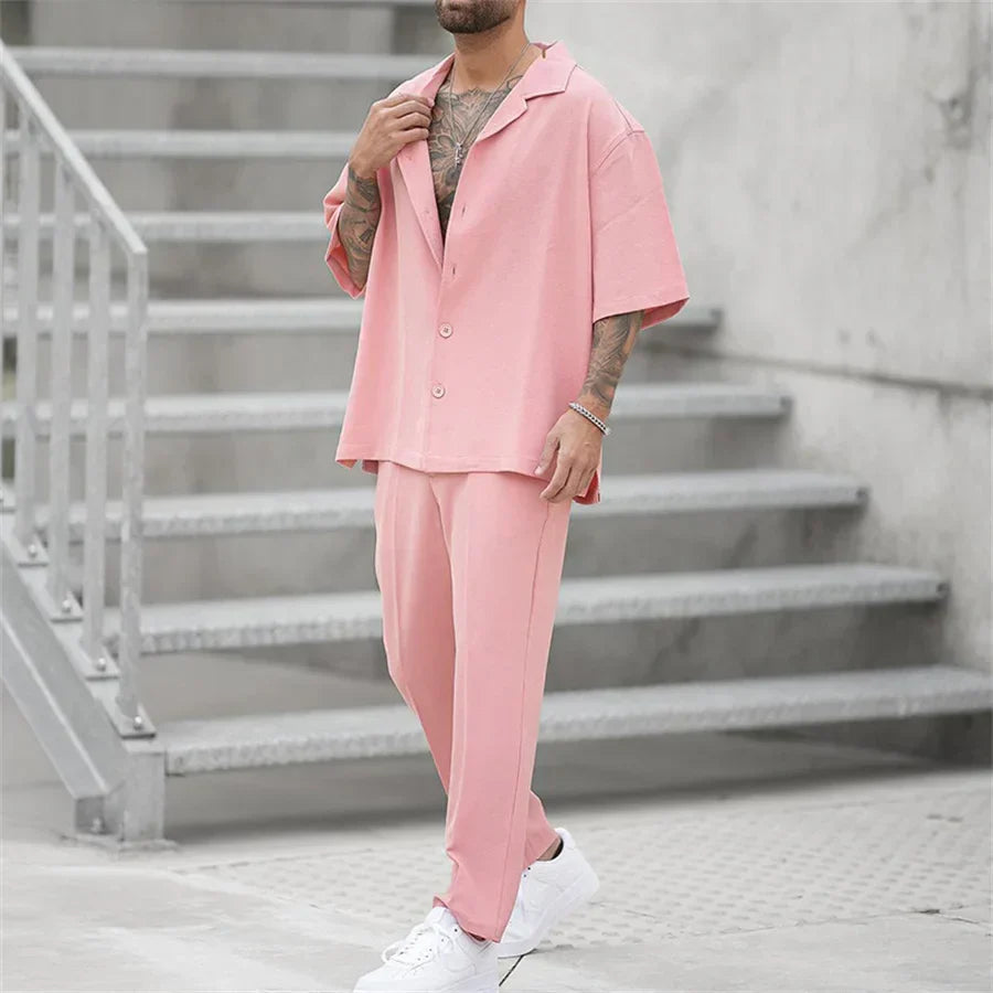 Lightweight &amp; Breathable men’s summer set – modern cut, cotton, for warm days