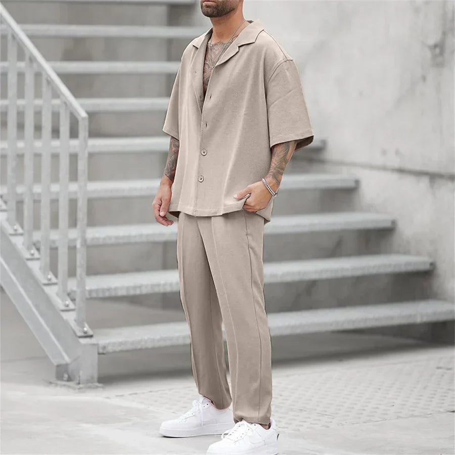 Lightweight &amp; Breathable men’s summer set – modern cut, cotton, for warm days
