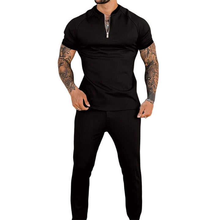 Lightweight &amp; Versatile men’s casual set – slim-fit design, polyester, for summer