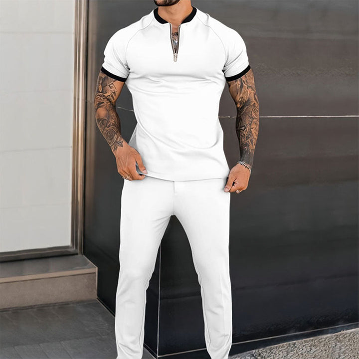 Lightweight &amp; Versatile men’s casual set – slim-fit design, polyester, for summer