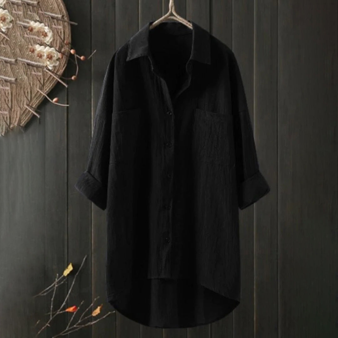 Elegant Loose Fit Button Down Shirt for Women - Stylish Blouse for Work and Casual Wear