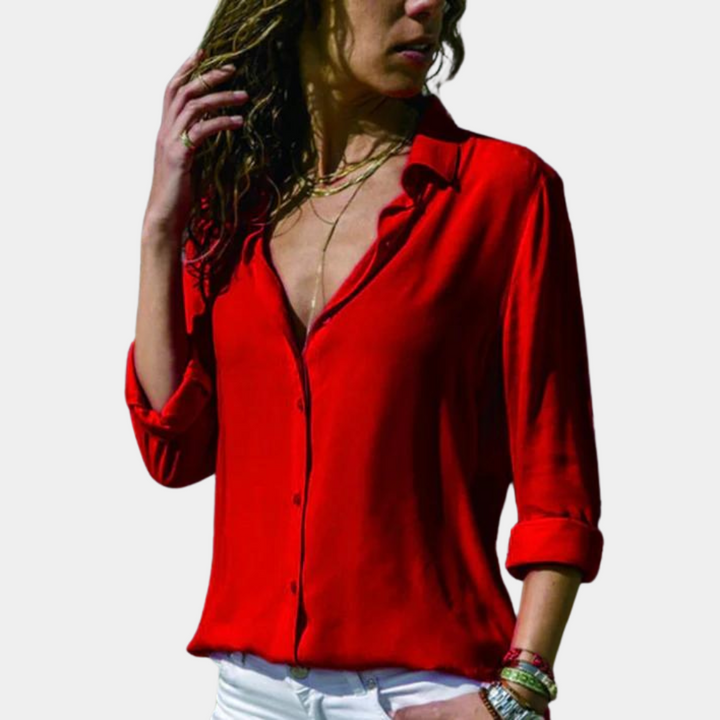 Lightweight women’s blouse – breathable cotton, for casual and formal occasions