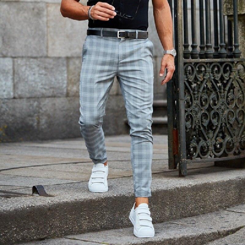 Stylish Checkered Mens Chino Pants, Lightweight Cotton, Comfortable Fit for Casual and Semi-Formal Wear