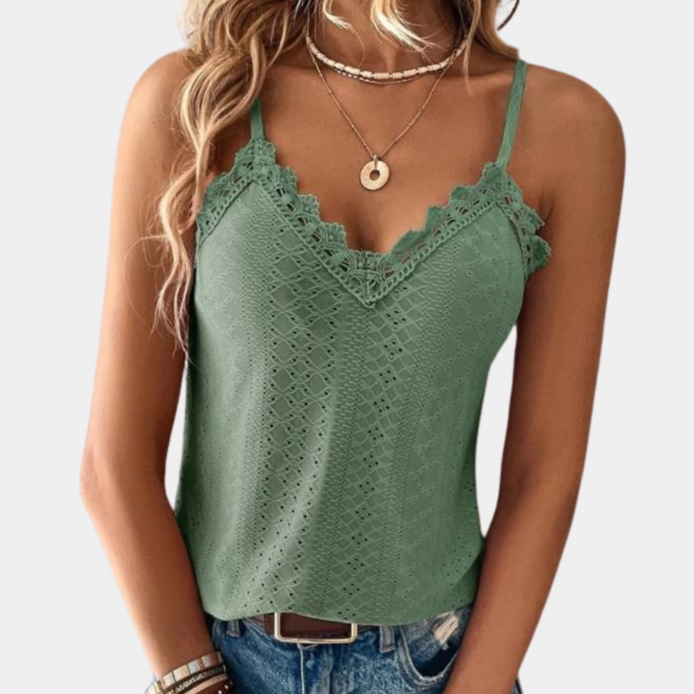 Lightweight women’s camisole top – V-neck, breathable polyester, for summer