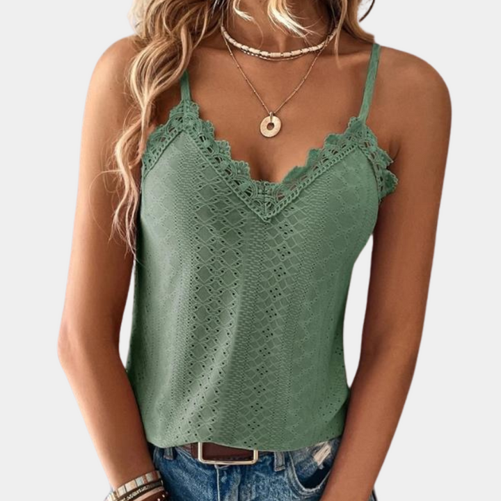 Lightweight women’s camisole top – V-neck, breathable polyester, for summer