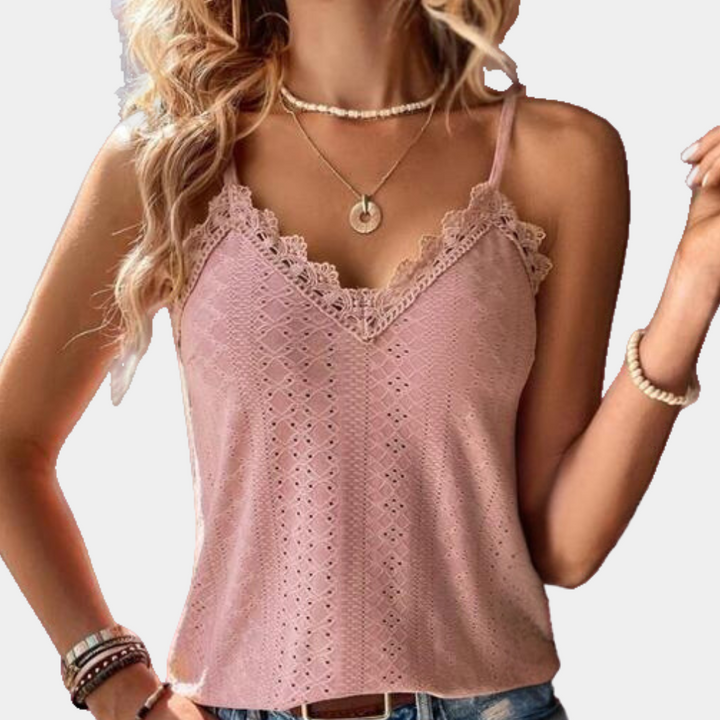 Lightweight women’s camisole top – V-neck, breathable polyester, for summer