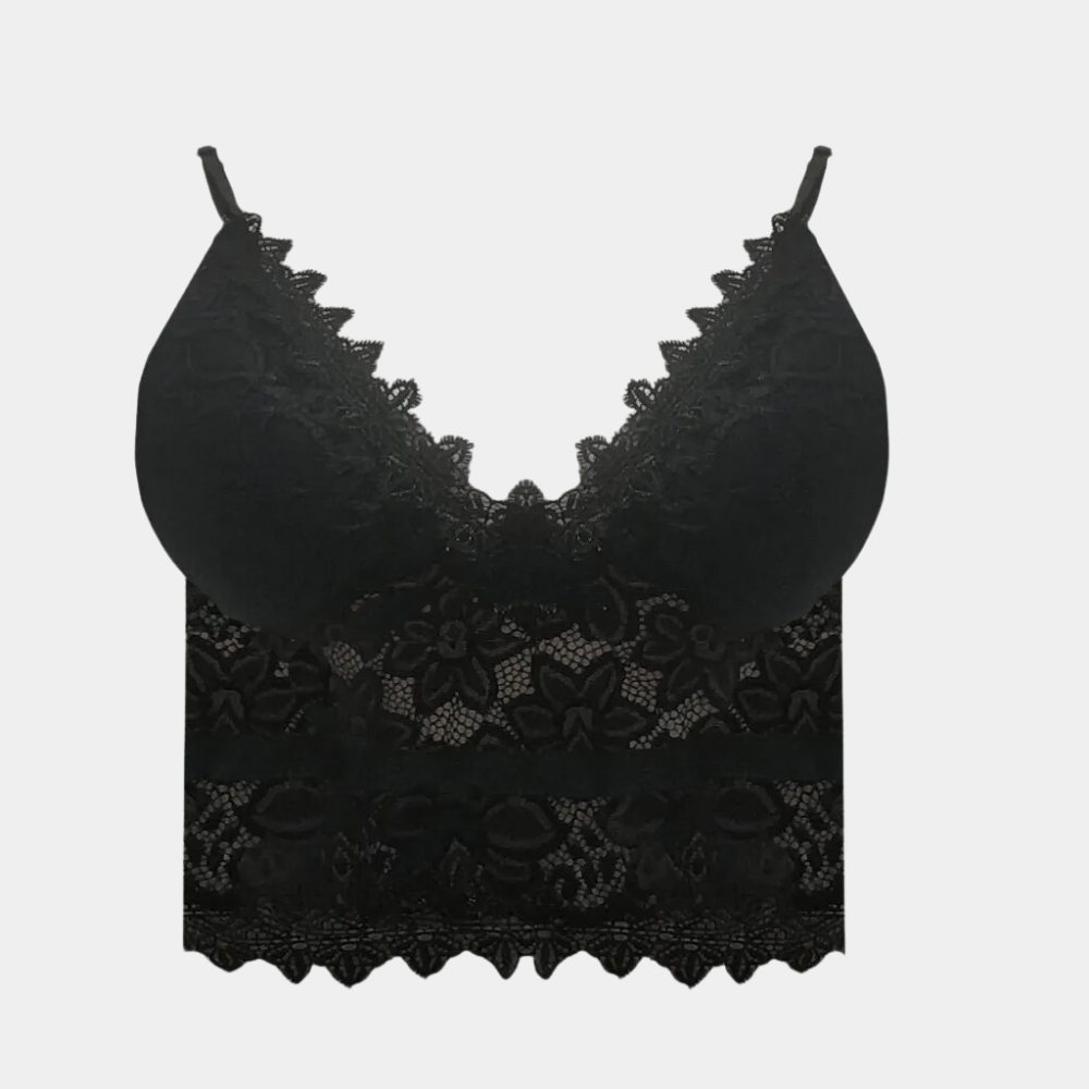 Breathable women’s lace crop top – floral design, lightweight, for summer