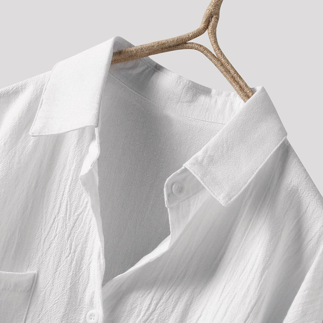 Lightweight women’s button-up blouse – long sleeve, high-quality polyester, for office and casual wear