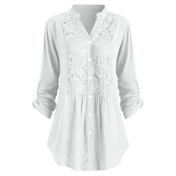 Lightweight women’s blouse – puff sleeve design, high-quality fabric, for office and leisure