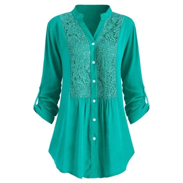 Lightweight women’s blouse – puff sleeve design, high-quality fabric, for office and leisure
