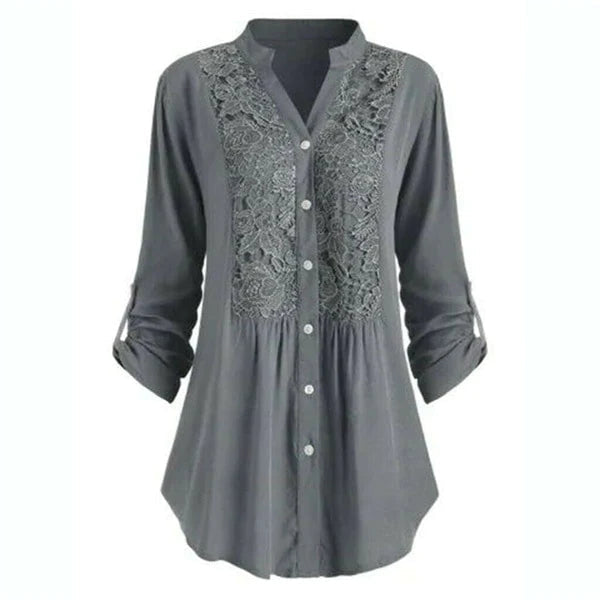 Lightweight women’s blouse – puff sleeve design, high-quality fabric, for office and leisure