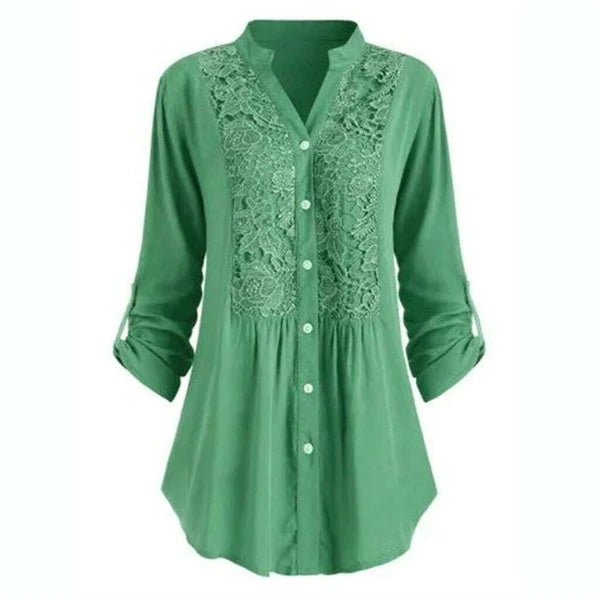 Lightweight women’s blouse – puff sleeve design, high-quality fabric, for office and leisure
