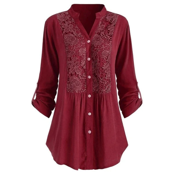Lightweight women’s blouse – puff sleeve design, high-quality fabric, for office and leisure
