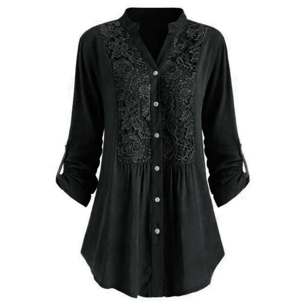 Lightweight women’s blouse – puff sleeve design, high-quality fabric, for office and leisure