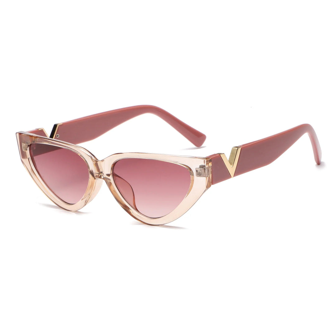 Lightweight women’s cat-eye sunglasses – vintage design, plastic, for summer