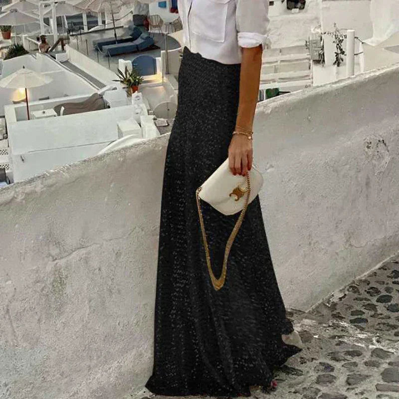 Supportive women’s sequin maxi skirt – flowy design, comfortable fabric, for special occasions