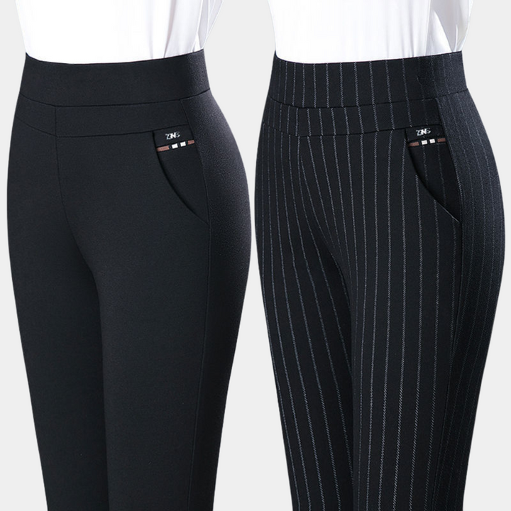 High Waist Black Stretch Pants for Women, Comfortable Versatile Office and Casual Wear, M-4XL