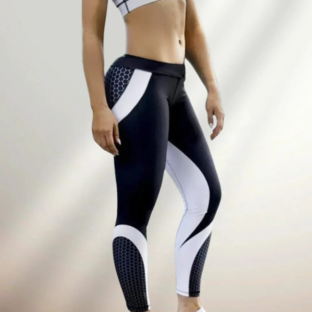 High Waist Geometric Printed Leggings for Yoga and Fitness, Stretchable Breathable Fabric, Lightweight Comfort