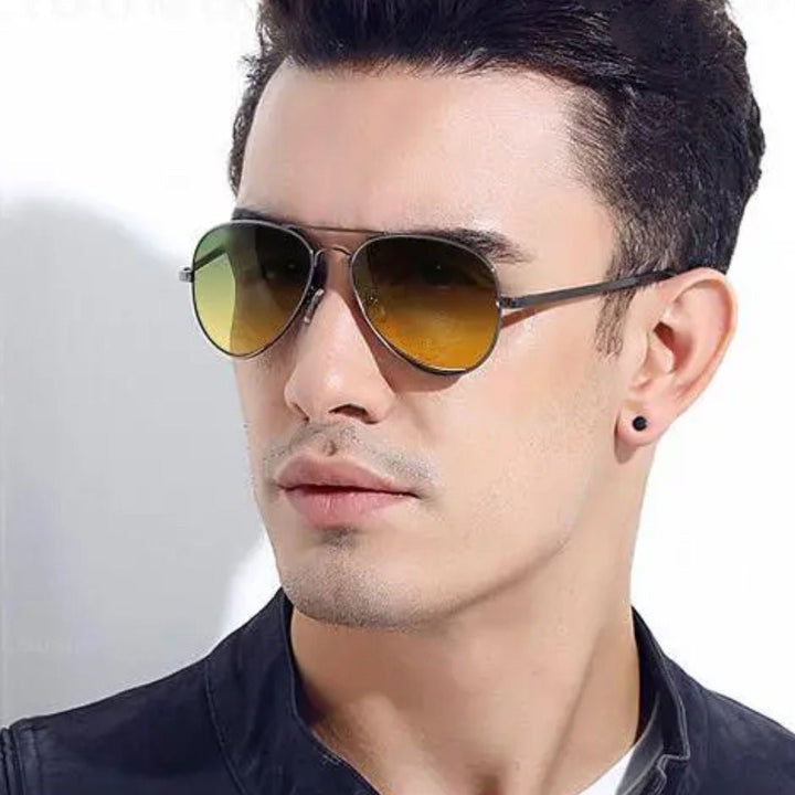 Multifunctional unisex pilot sunglasses – photochromatic polarized lenses, for day and night driving