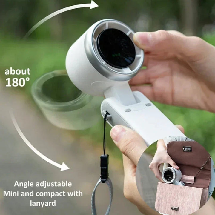 Portable Mini Fan, 180-Degree Folding Design, Battery Operated Hand Held Personal Fan with High-Speed Turbo Functionality