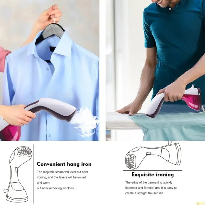 Powerful Handheld Clothes Steamer with 220ml Water Tank and Stainless Steel Panel for Quick Touch-Ups