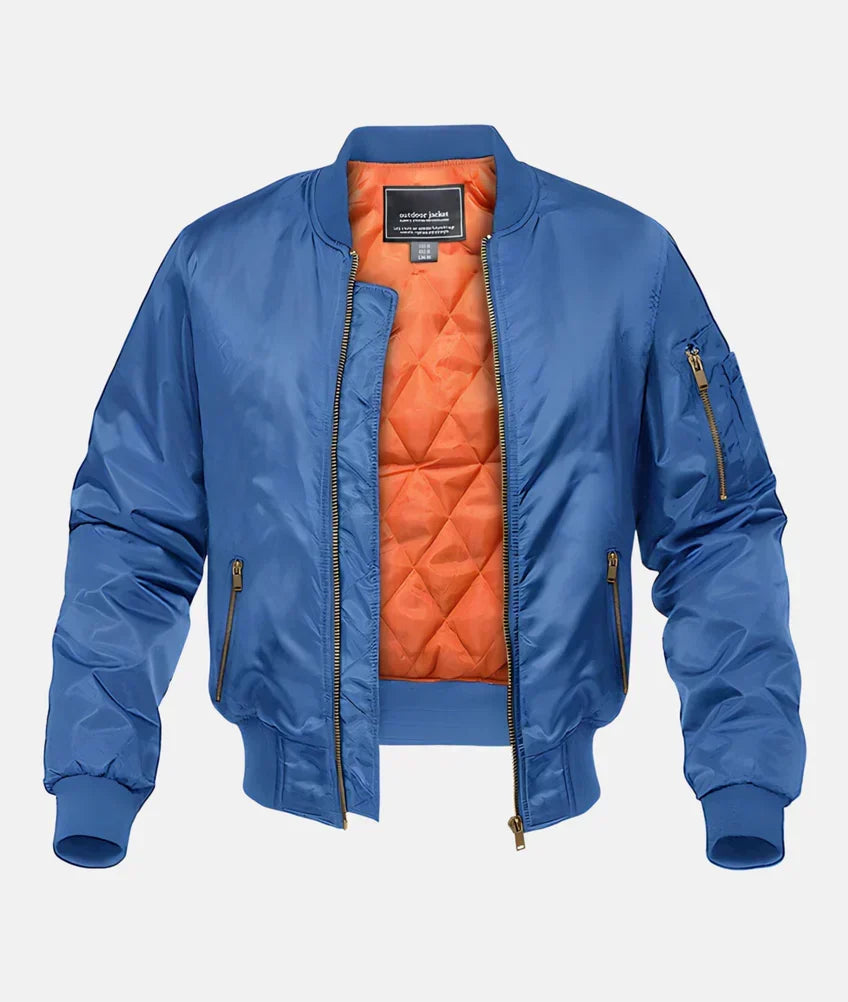 Waterproof Mens Bomber Jacket - Pilot Style, Nylon, Winter