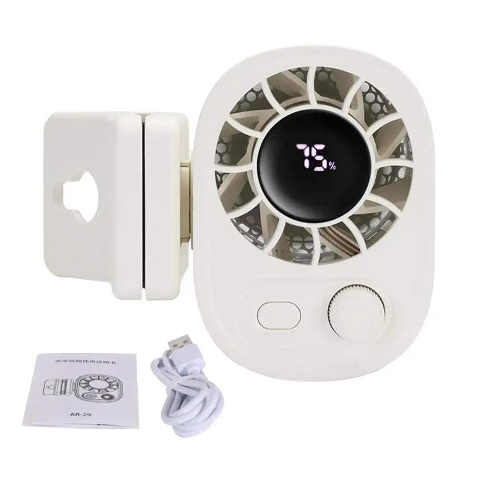 Rechargeable Clip-On Mini Fan with 360-Degree Rotation, Adjustable Speed, USB and Battery Powered for Versatile Cooling