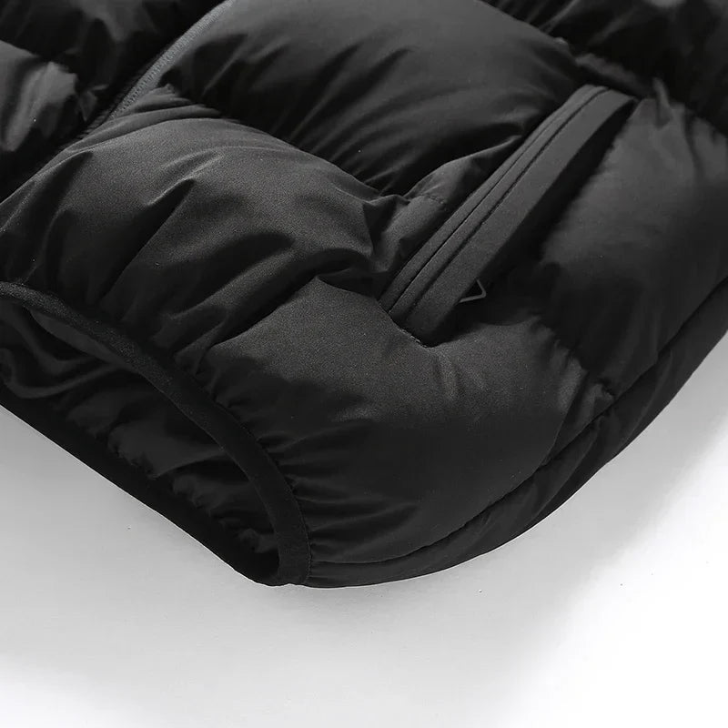 Insulating Men’s Puffer Vest - Hooded, Cotton, For Winter
