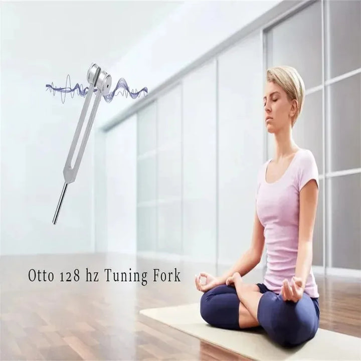 Chakra Healing Tuning Fork Set 128Hz 512Hz - Aluminum Alloy Sound Therapy Tools for Yoga and Meditation