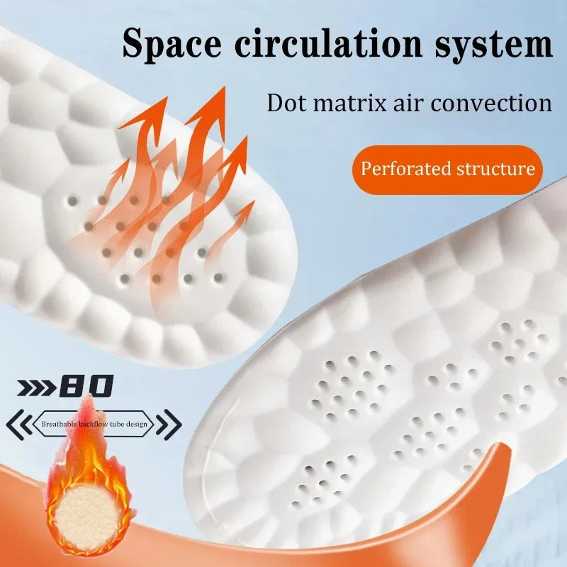 Self Heated Insoles Real Cashmere 4D Cloud Thermal Winter 2025 Arch Support Anti Odor