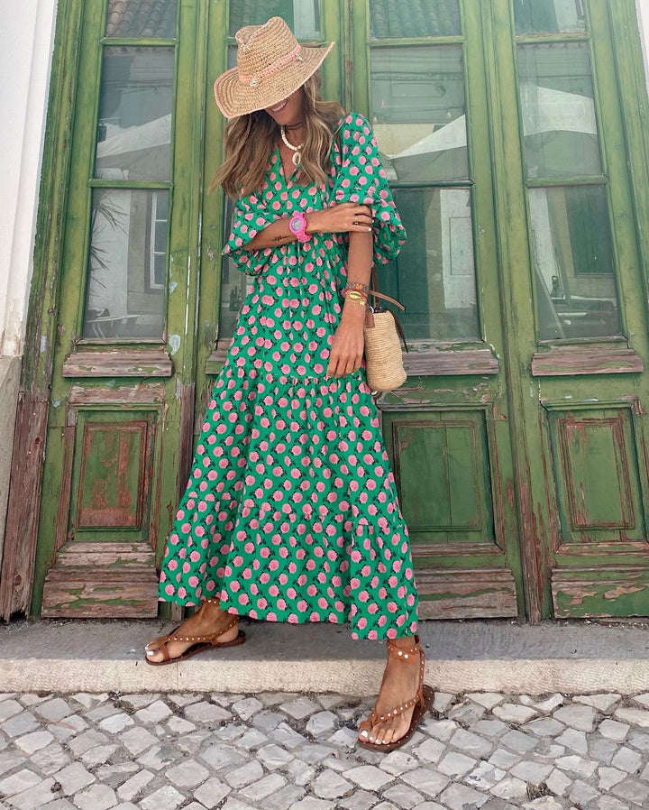 Elegant Long Sleeve Maxi Dress for Women, Flattering Floral Design, Perfect for Formal Events and Special Celebrations
