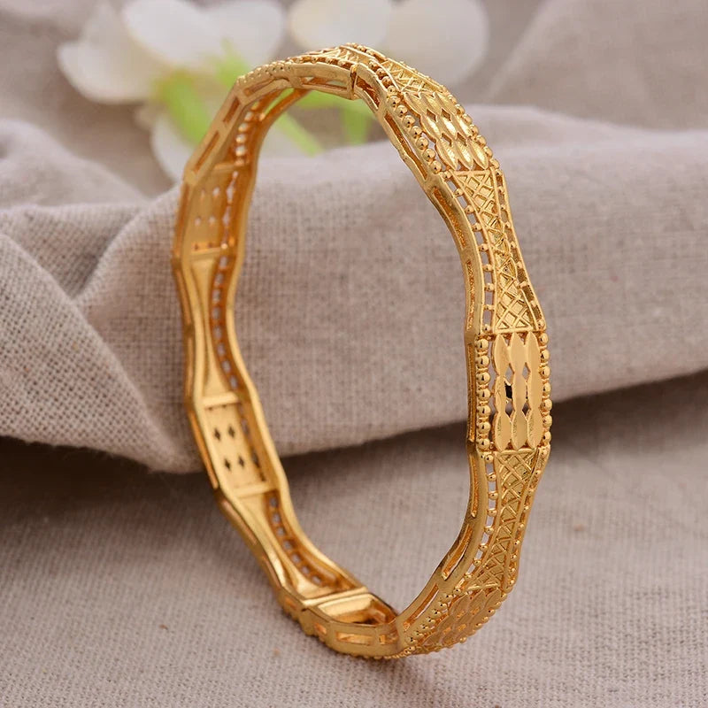 Gold Plated Bangles Luxury Arabic Wedding Bracelet