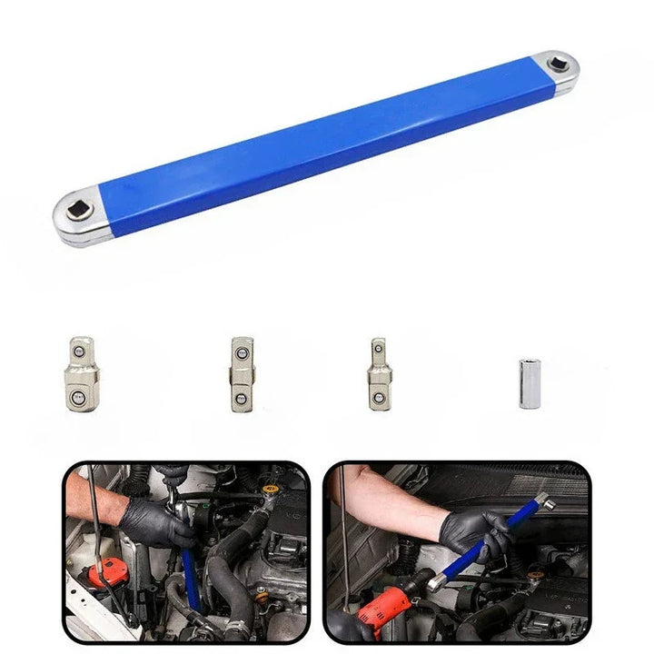 Compact Offset Extension Wrench 4-Adapter Set – Dual-Purpose Impact Socket Ratchet Automotive Hand Tool 2026