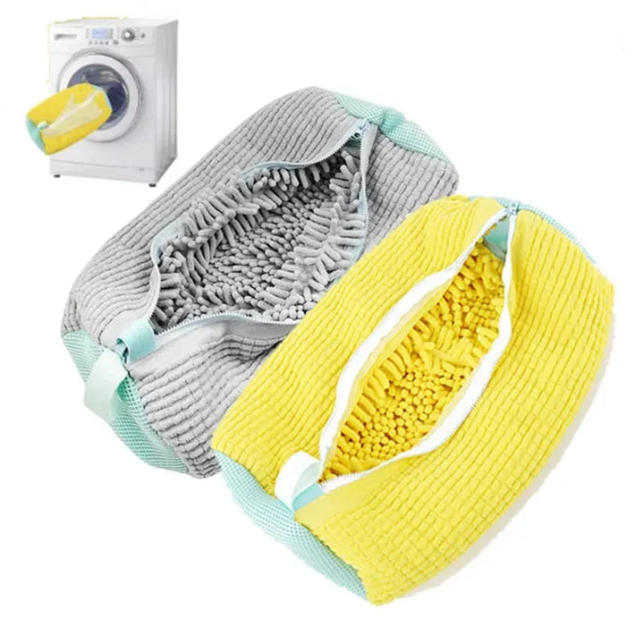 Shoe Washing Bag Cotton Laundry Bag with Zipper Closure, Durable Cleaning Bag for Shoes, Travel-Friendly Drying Bags