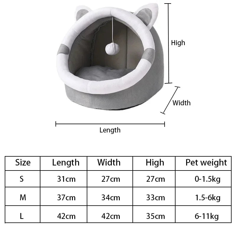 Cat Nest House for Cats Cave Bed Semi-Closed Cozy Kennel
