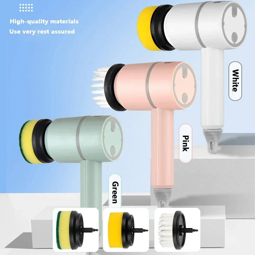 Wireless Electric Cleaning Brush USB Rechargeable Scrubber for Kitchen and Bathroom Cleaning, 3 Speed Professional Tool