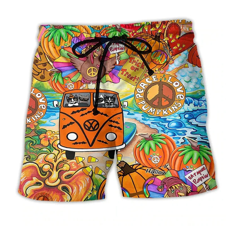 Trendy Swim Shorts for Men with Graffiti Print, Lightweight Quick-Drying Fabric, Adjustable Fit, Perfect for Summer Activities